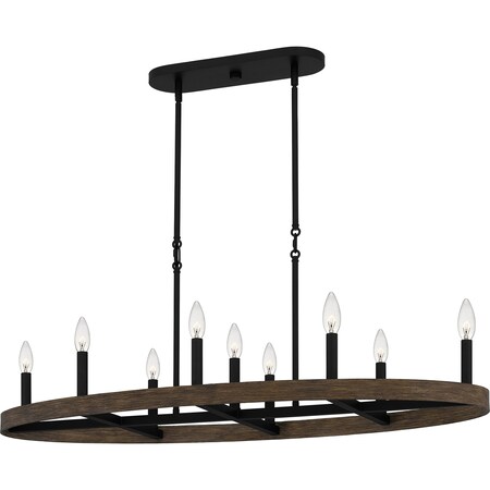 Quoizel Hendrix Linear Chandelier 9 Lights Matte Black HDR842MBK